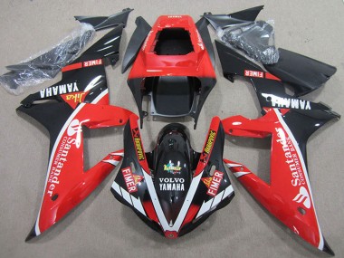 Carénages Moto Yamaha YZF R1 2004-2006 - Rouge Blanc Noir Brillant Santander