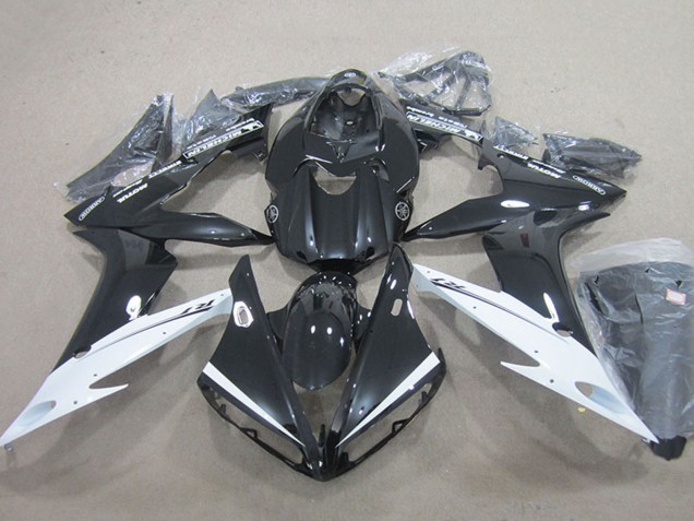 Carénages Moto Yamaha YZF R1 2004-2006 - Noir Brillant Blanc