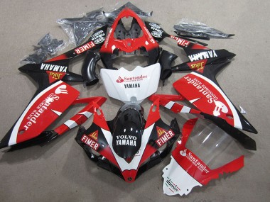 Carénages Moto Yamaha YZF R1 2007-2008 - Rouge Blanc Noir Volvo Santander Fimer