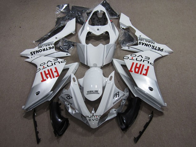 Carénages Moto Yamaha YZF R1 2009-2011 - Blanc Argent Rouge Fiat