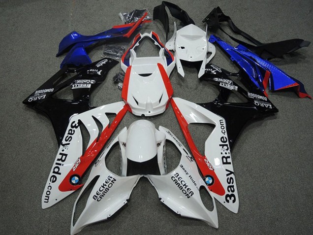 Carénages Moto BMW S1000RR 2009-2014 - Blanc Rouge Bleu Noir Brillant Becker Carbon