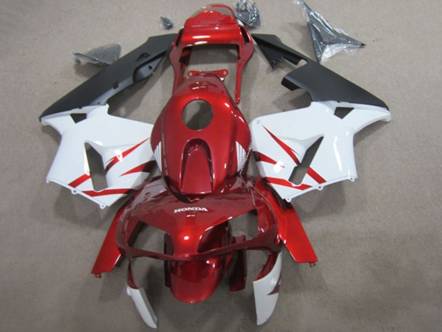 Carénages Moto Honda CBR600RR 2003-2004 - Rouge Blanc Noir Mat