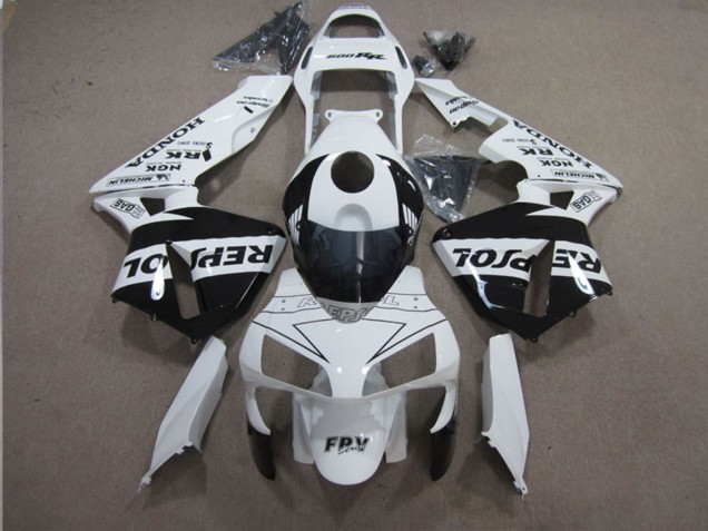 Carénages Moto Honda CBR600RR 2003-2004 - Blanc Noir Brillant Repsol