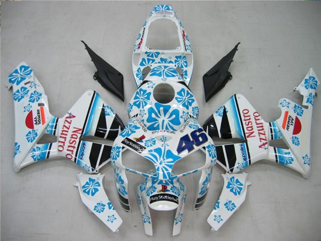 Carénages Moto Honda CBR600RR 2005-2006 - Blanc Bleu Rouge Nastro Azzurro 46