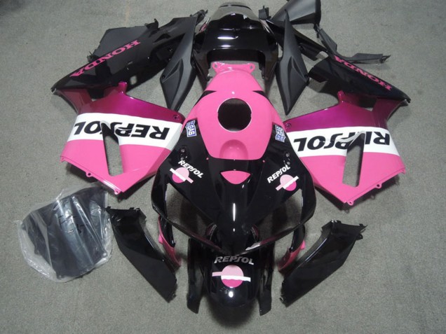 Carénages Moto Honda CBR600RR 2005-2006 - Noir Brillant Rose Repsol