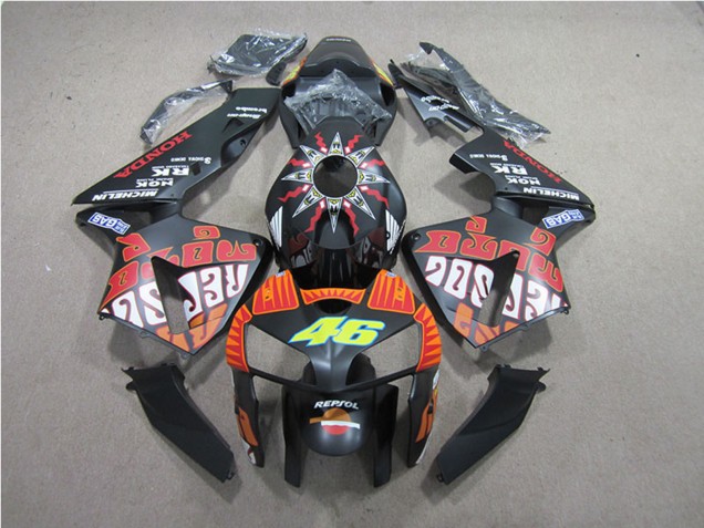 Carénages Moto Honda CBR600RR 2005-2006 - Noir Mat Valentino Rossi Repsol 46