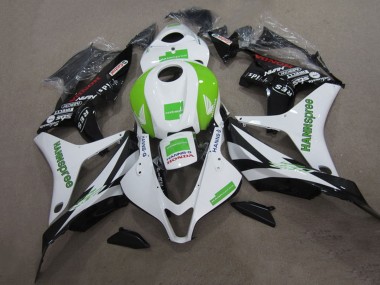 Kits Carénage Moto Honda CBR600RR 2007-2008 - Blanc Vert Noir Brillant Hannspree