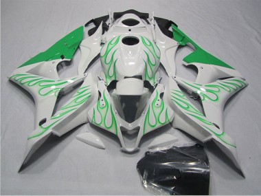 Carénages Moto Honda CBR600RR 2007-2008 - Blanc Vert Flamme