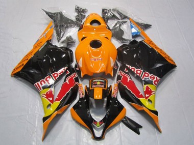 Carénages Moto Honda CBR600RR 2009-2012 - Orange Jaune Noir Brillant Red Bull