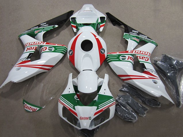 Carénages Moto Honda CBR1000RR 2006-2007 - Blanc Rouge Vert Noir Brillant Castrol