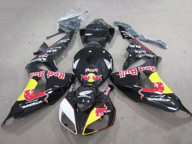 Carénages Moto Honda CBR1000RR 2006-2007 - Noir Brillant Jaune Blanc Red Bull