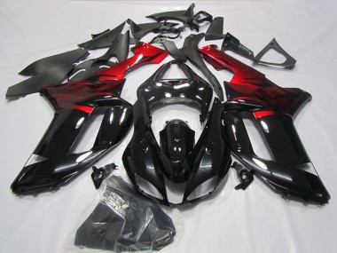 Carénages Moto Kawasaki ZX6R 2007-2008 - Noir Rouge