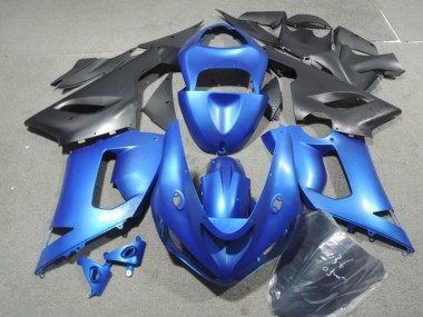 Kits Carénage Moto Kawasaki ZX6R 2005-2006 - Bleu Noir Mat