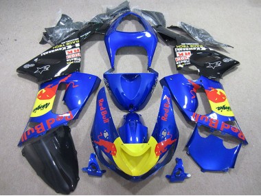 Carénages Moto Kawasaki ZX6R 2005-2006 - Bleu Jaune Noir Red Bull