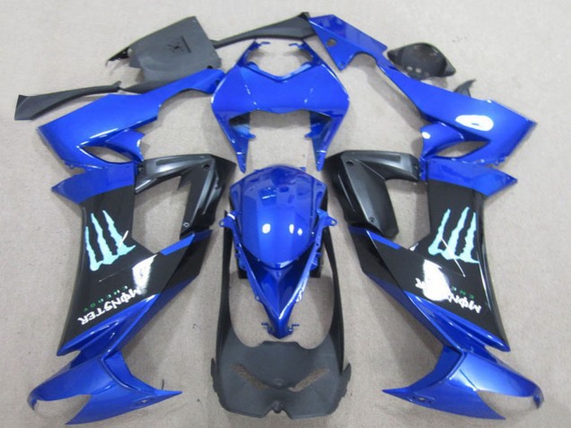 Carénages Moto Kawasaki ZX10R 2008-2010 - Bleu Noir Monstre