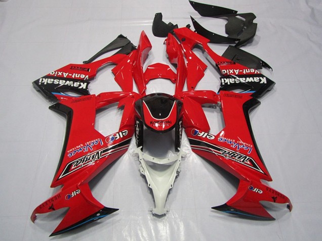 Carénages Moto Kawasaki ZX10R 2008-2010 - Rouge Noir Brillant Elf Vent-Axia