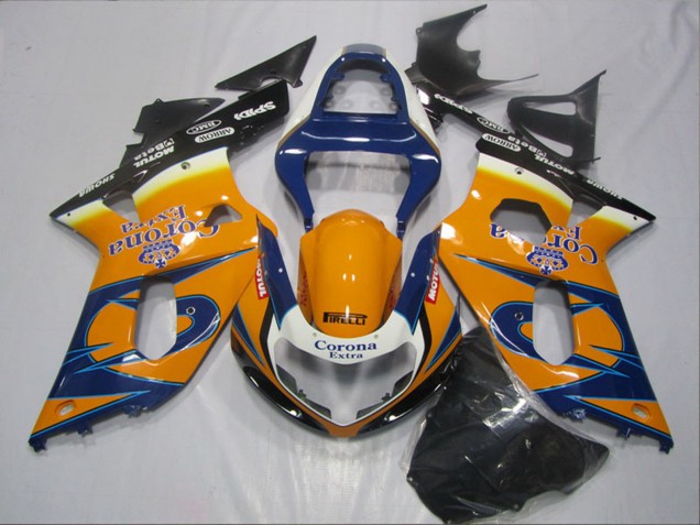 Carénages Moto Suzuki GSXR 600 2001-2003 - Orange Bleu Noir Corona Extra