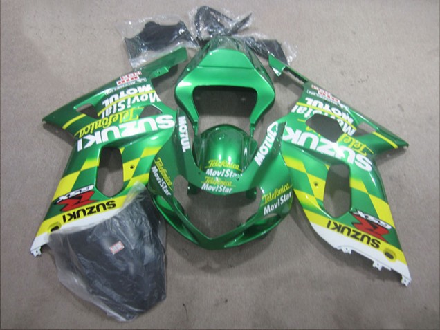 Carénages Moto Suzuki GSXR 600 2001-2003 - Vert Jaune Telefumica MoviStar