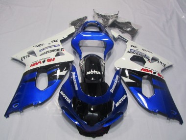 Carénages Moto Suzuki GSXR 600 2001-2003 - Blanc Bleu Noir Brillant Motul