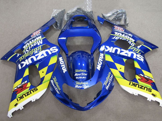Carénages Moto Suzuki GSXR 600 2001-2003 - Bleu Jaune Telefumica MoviStar