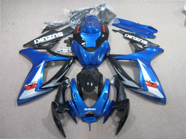 Carénages Moto Suzuki GSXR 600 2006-2007 - Bleu Blanc Noir Brillant Rouge