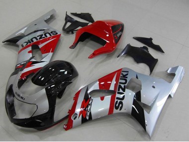 Carénages Moto Suzuki GSXR 750 2001-2003 - Rouge Argent Noir
