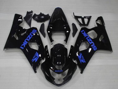 Carénages Moto Suzuki GSXR 750 2004-2005 - Noir Brillant Bleu Décalque