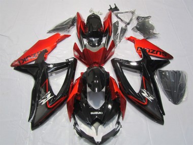 Carénage Moto Suzuki GSXR 1000 2007-2008 - Noir Brillant Rouge