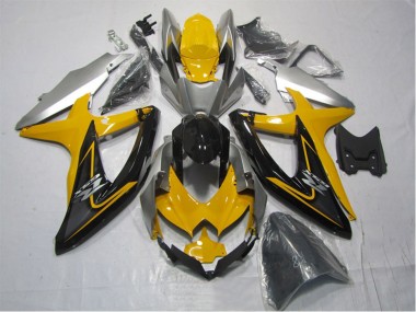 Kits Carénage Moto Suzuki GSXR 1000 2007-2008 - Jaune Argent Noir