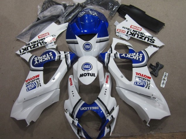 Carénages Moto Suzuki GSXR 1000 2007-2008 - Blanc Bleu Lucky Strike Rouge Motul