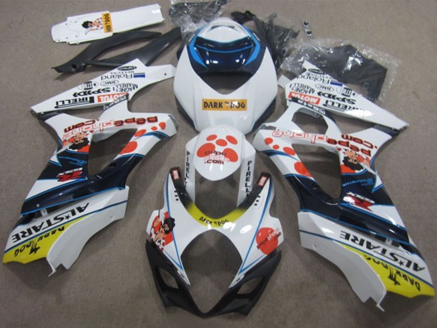 Carénages Moto Suzuki GSXR 1000 2007-2008 - Blanc Rouge Bleu Jaune Dark Dog