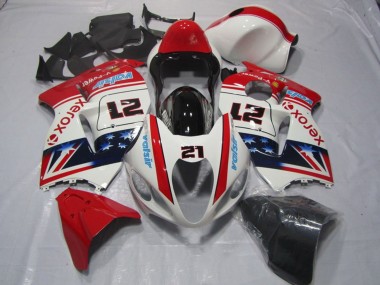 Carénages Moto Suzuki GSXR 1300 Hayabusa 1996-2007 - Blanc Rouge Bleu Xerox 21