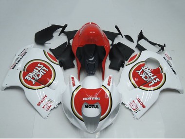 Carénages Moto Suzuki GSXR 1300 Hayabusa 1996-2007 - Blanc Rouge Lucky Strike Motul