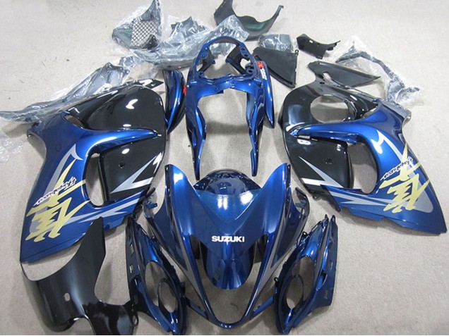 Carénages Moto Suzuki GSXR 1300 Hayabusa 2008-2020 - Bleu Blanc Or Décalque
