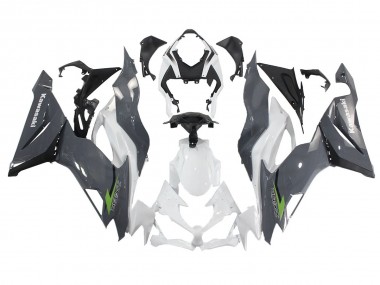 Carénages Moto Kawasaki ZX6R 2019-2022 - Blanc Gris Vert