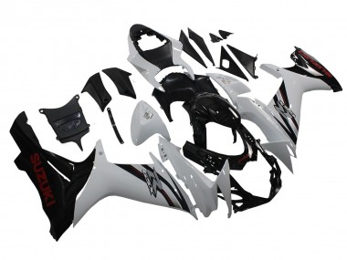 Carénages Moto Suzuki GSXR 600/750 2011-2024 - Blanc Noir Brillant