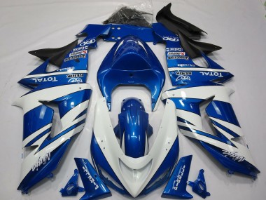 Ninja Bleu Blanc 2006-2007 Kawasaki ZX10R Carénage Moto