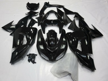 Noir Brillant Uni 2006-2007 Kawasaki ZX10R Carénage Moto