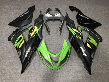 Noir Mat & Course 2013-2018 Kawasaki ZX6R Carénage Moto