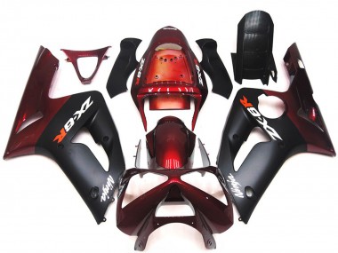 Noir Mat & Marron 2003-2004 Kawasaki ZX6R Carénage Moto