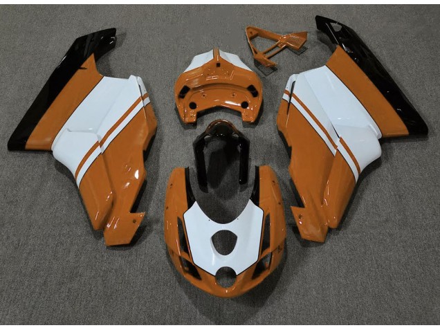 Orange Brillant & Blanc 2003-2004 Ducati 749 999 Carénage Moto Orange Brillant & Blanc 2003-2004 Ducati 749 999 Carénage Moto
