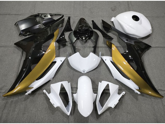 Personnalisé Or Noir & Blanc 2008-2016 Yamaha R6 Carénage Moto