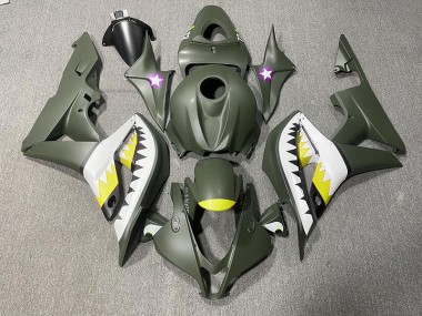 Requin Vert Mat & Jaune 2007-2008 Honda CBR600RR Carénage Moto