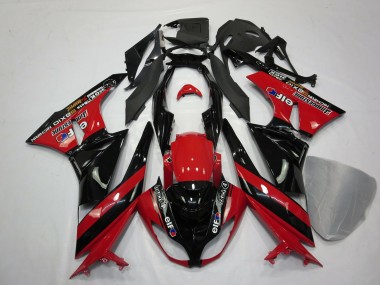 Rouge Noir 2009-2012 Kawasaki ZX6R Carénage Moto
