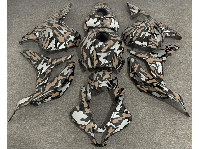 Tan & Argent Camo 2009-2012 Honda CBR600RR Carénage Moto
